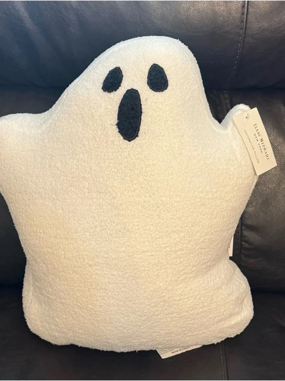 Isaac Mizrahi White Ghost Plush Accent Pillow